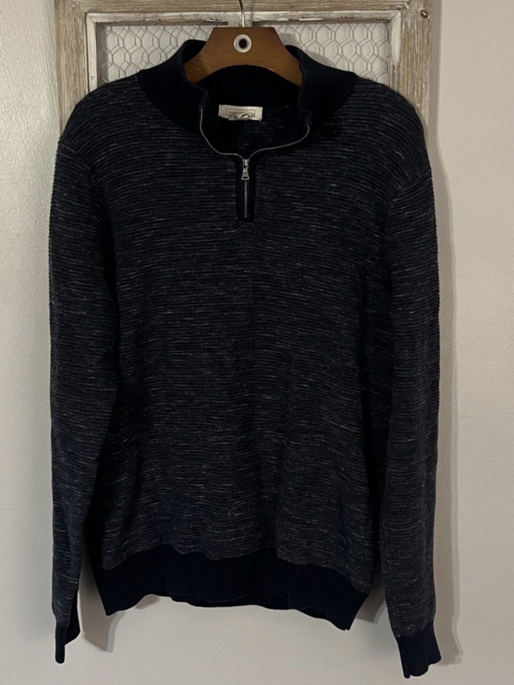 Men's Dark Heather Quarter-Zip Sweater